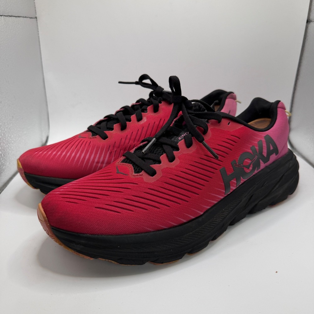 Hoka One One Rincon 3 Paradise Pink Black Running Shoes Womens size 10.5